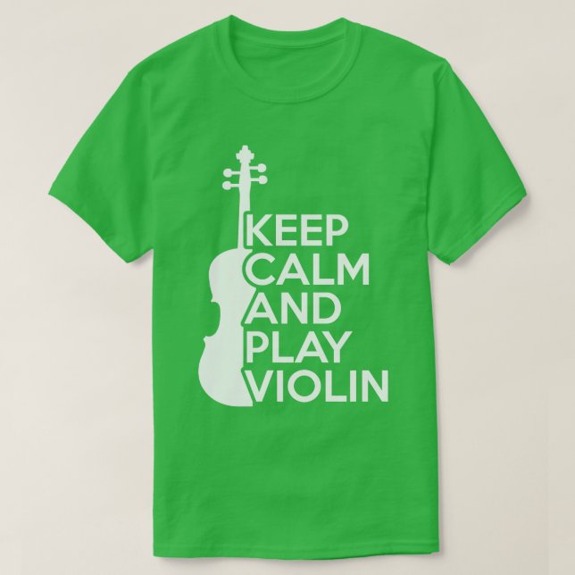 Camiseta Mantenha calma e toque violino (Frente do Design)
