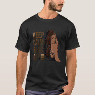 Camiseta Mantenha Calma E Vestido Em Afro Puff Black Women