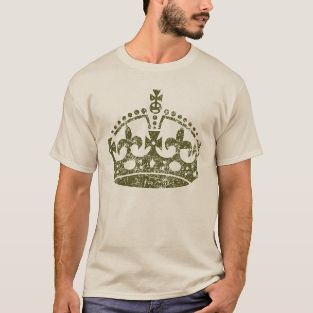 Camiseta MANTENHA CALMA E Vista o estilo de inclinação da C (Frente)