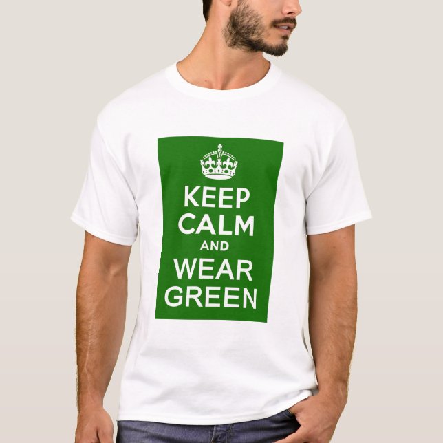 Camiseta MANTENHA CALMA E VISTA VERDE para o Dia das Ruas (Frente)