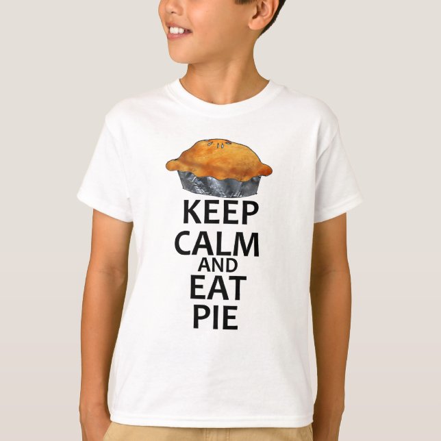 Camiseta Mantenha calmo e coma a torta (Frente)