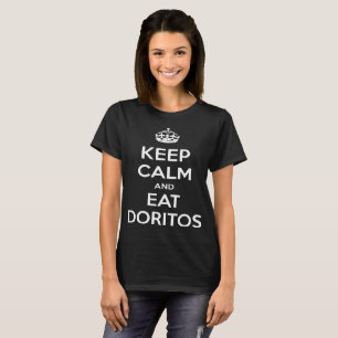 Camiseta Mantenha calmo e coma Doritos mantêm t-shirt