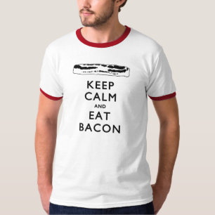 Camiseta MANTENHA CALMO e coma o bacon
