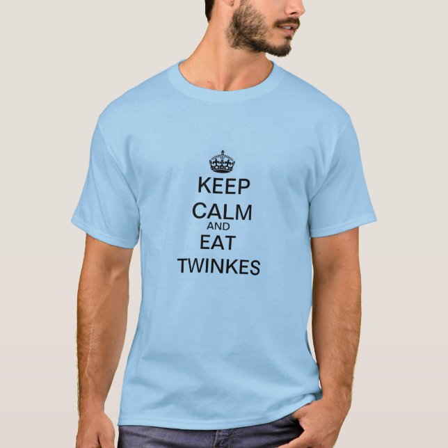 CAMISETA MANTENHA CALMO E COMA TWINKES (Frente)
