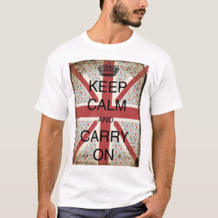 Camiseta Mantenha calmo e continue a Capa curta superior da