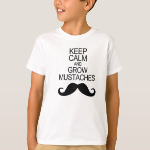 Camiseta Mantenha calmo e cresça os bigodes