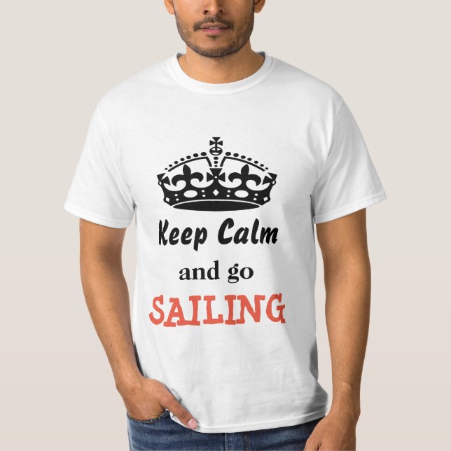 Camiseta Mantenha calmo e vá navegar (Frente)