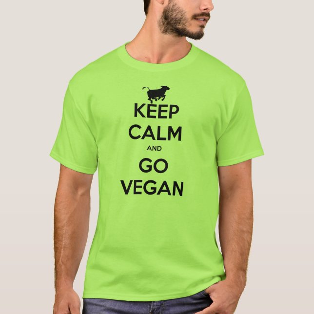 Camiseta Mantenha calmo e vá Vegan (Frente)