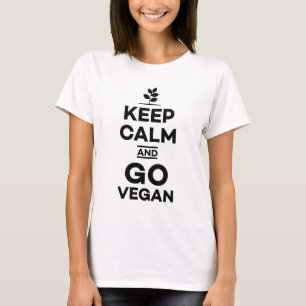 Camiseta Mantenha calmo e vá Vegan baseado planta da