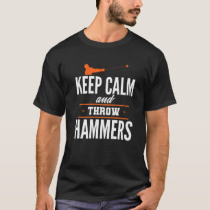 Camiseta Mantenha Calmo Jogando Martelo Jogando Fio De Rast