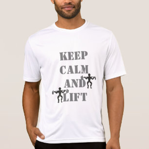 Camiseta Mantenha Calmo Levantamento de Peso Treino de Acad