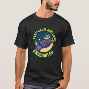 Camiseta Mantenha Calmo Os Crocodilos Alligator Répteis Zo