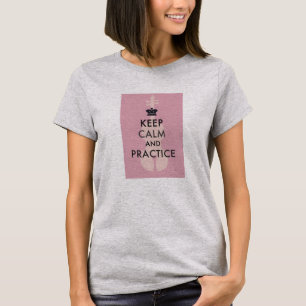 Camiseta Mantenha Camisa-Meninas do violino T da calma e da