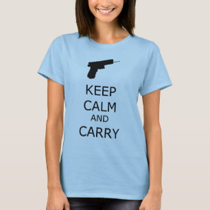 Camiseta Mantenha campainha calma e do carregar