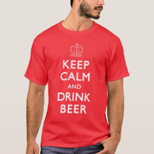 Camiseta Mantenha cerveja calma e da bebida