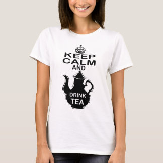Camiseta Mantenha chá calmo e da bebida