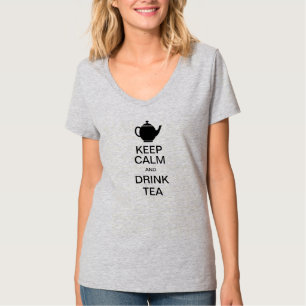 Camiseta Mantenha chá calmo e da bebida
