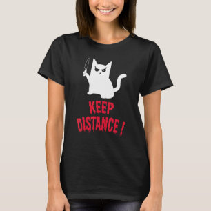Camiseta Mantenha Distância Halloween Espantalho Costume Ha