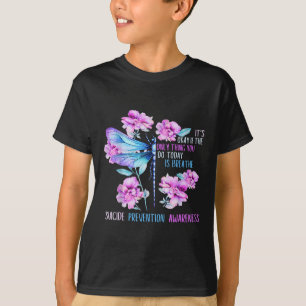 Camiseta Mantenha Dragonfly Semicolon Prevenção Suicídio Aw