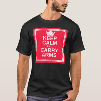 Camiseta Mantenha engrenagem calma e do carregar dos braços