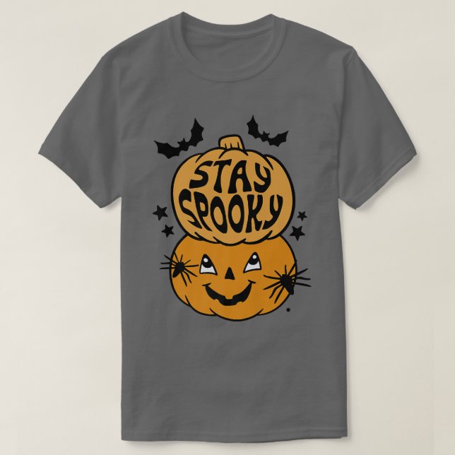 Camiseta Mantenha Groovy Engraçado, Assustador Pumpkin Bats (Frente do Design)