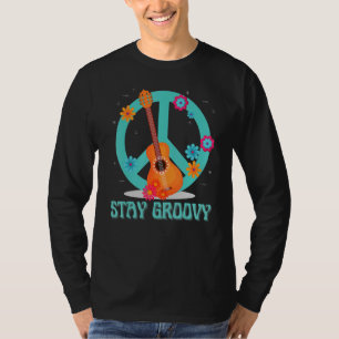 Camiseta Mantenha Groovy Hippie Retro Estilo Sinal de Paz 6