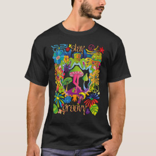 Camiseta Mantenha Groovy Vintage 70s Retro Rainbow Butterfl