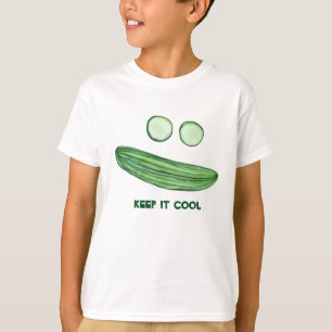 Camiseta Mantenha legal como uma cara engraçada da aguarel
