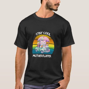 Camiseta Mantenha Legal Mãe Fluffer Bonito Gato de Cartoons
