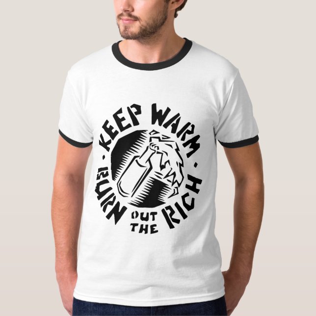 Camiseta MANTENHA MORNO - para queimar os RICOS! (Frente)