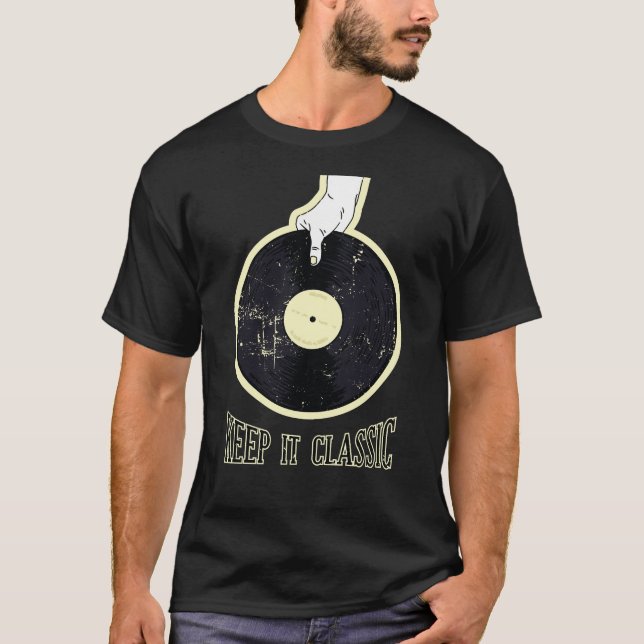 Camiseta Mantenha-o Clássico Disco de Vinil (Frente)