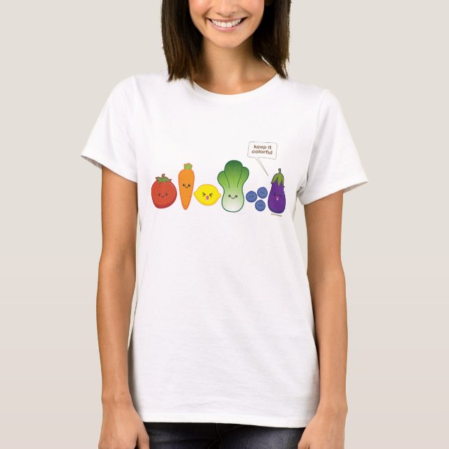 Camiseta Mantenha-o colorido (o design simples) (Frente)