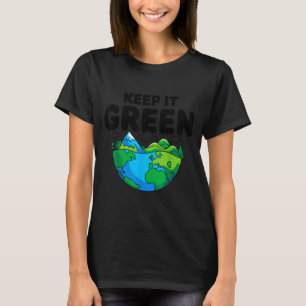 Camiseta Mantenha o dia da terra verde planeta consciência
