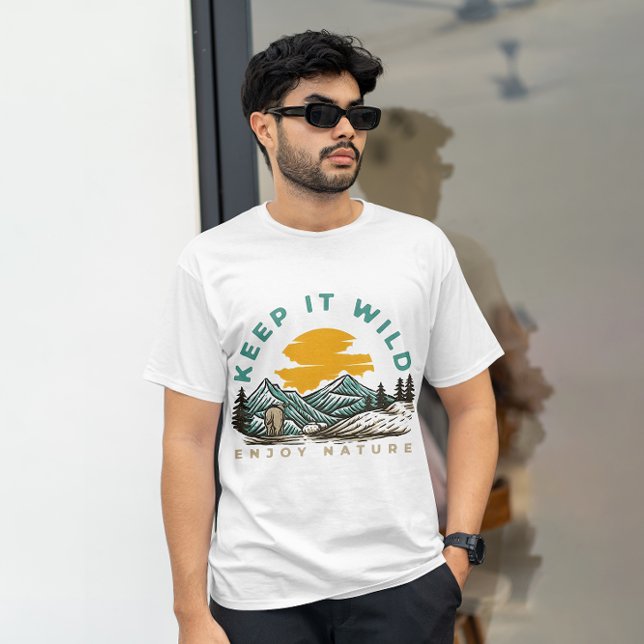 Camiseta Mantenha-o disposto a gostar da natureza - aventur (Criador carregado)