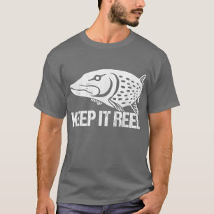 Camiseta Mantenha-O Enrolado Pesca Gancho Peixe Clássico Qu