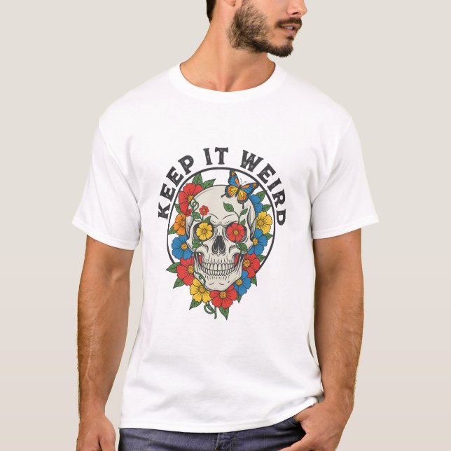 Camiseta mantenha-o estranho (Frente)