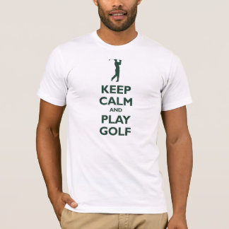Camiseta Mantenha o golfe da calma e do jogo (a verde