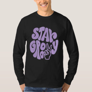 Camiseta Mantenha o Groovy Sign Love 60S 70S Hippie Costume