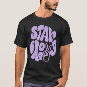 Camiseta Mantenha o Groovy Sign Love 60S 70S Hippie Costume