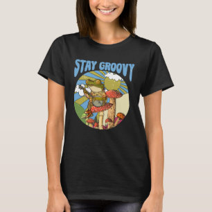 Camiseta Mantenha o Groovy Vintage 70s Sapo de cogumelo rep