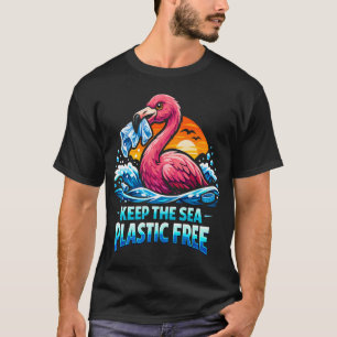 Camiseta Mantenha o Mar Livre de Plástico Dia da Terra