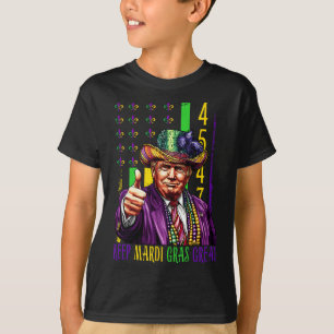Camiseta Mantenha o Mardi Gras Ótimo Divertido Trump Mardi 