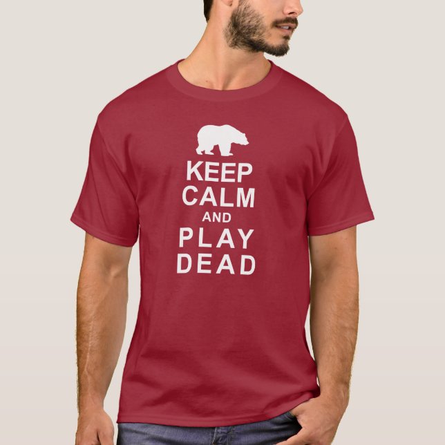 Camiseta Mantenha o morto da calma e do jogo (Frente)