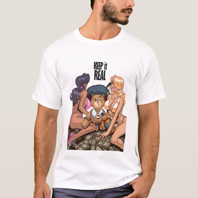 Camiseta Mantenha-o real (branco) (Frente)