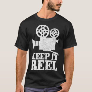 Camiseta Mantenha o Reel Movie Diretor Câmera Engraçado