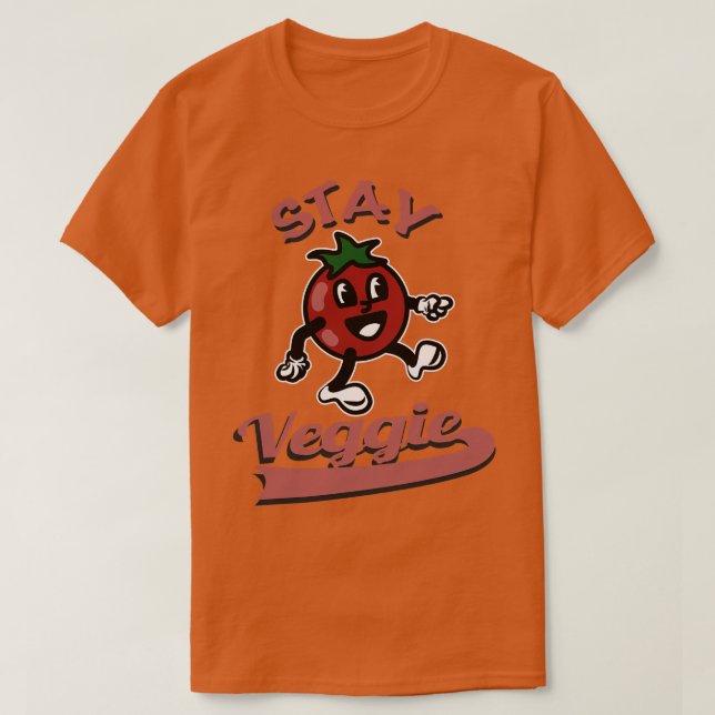 Camiseta Mantenha o retrato do Tomate Veggie (Frente do Design)