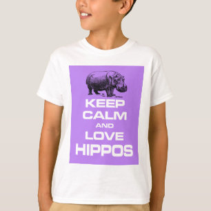 Camiseta Mantenha o roxo da calma e do design de Hippotamus