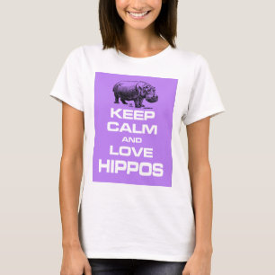 Camiseta Mantenha o roxo da calma e do design de Hippotamus