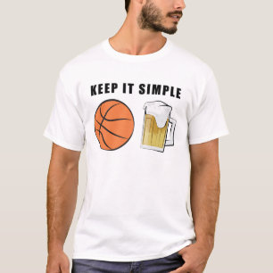 Camiseta Mantenha-o simples - Basquete e cerveja