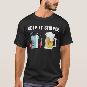 Camiseta Mantenha-o simples - Música e cerveja